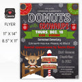 christmas donuts with grownups flyer editable template